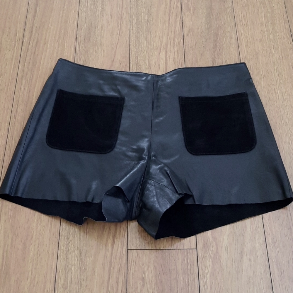 🔥🔥🔥SALE🔥🔥🔥BB Dakota Real Leather Black Shorts